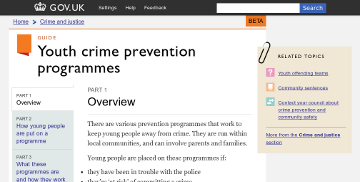 Youth crime prevention programmes